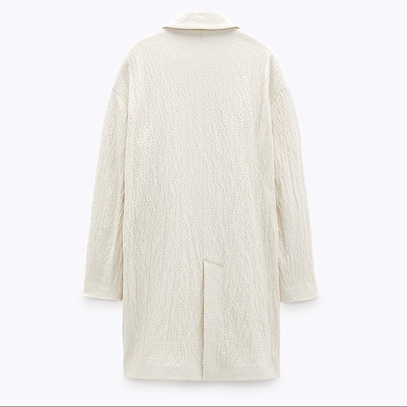 ZARA Wool Blended Off-white Coat - Picture 2 of 11